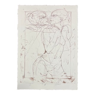 1987 Controversial Discussion Female Nude Lithograph For Sale