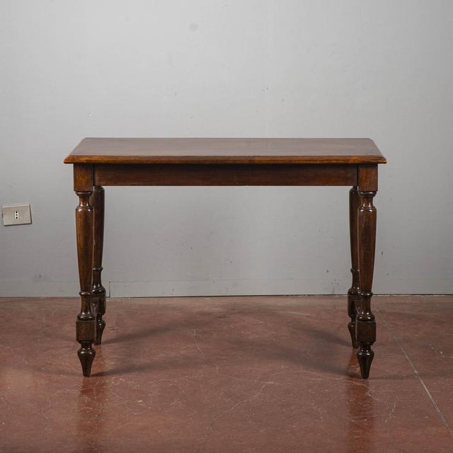 Table with Turned Legs and Threaded Edge Top For Sale - Image 9 of 9