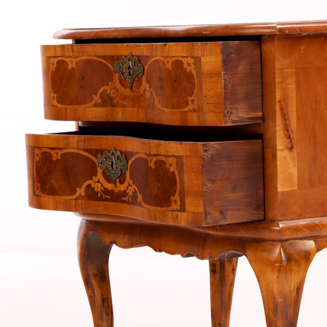 1900 - 1909 1900-1909 Louis XV Style Marquetry Mahogany Two Drawer Chest For Sale - Image 5 of 8
