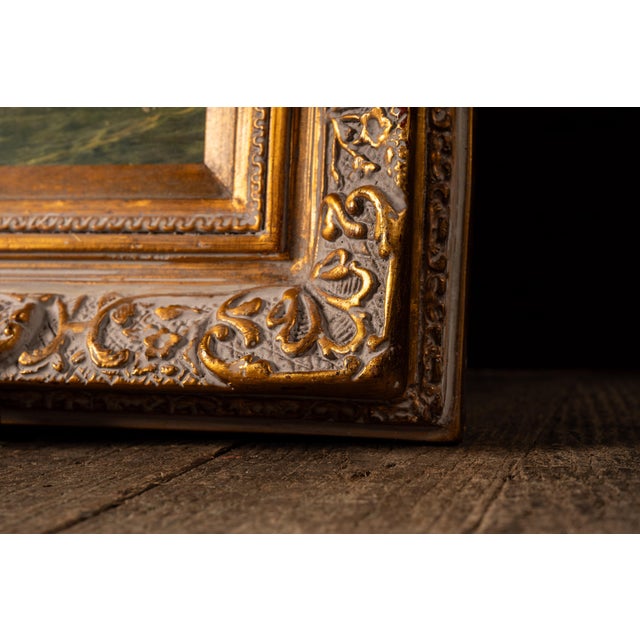 Wood Early 20th Century Ship at Sea - Going Right | Framed Oil Painting, Signed For Sale - Image 7 of 9