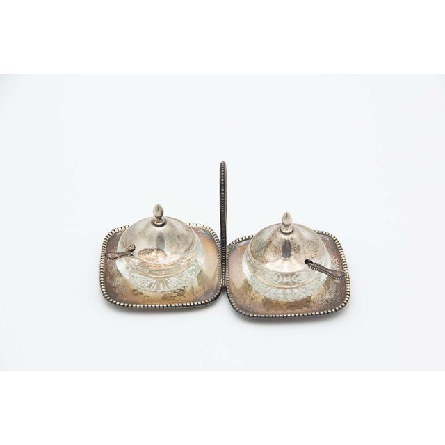 Silver Salt and Pepper Shakers on Square Bases, Set of 2 For Sale - Image 5 of 5