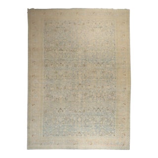 Early 20th Century Light Blue Persian Tabriz Oversize Rug - 10'9" x 18'6" For Sale
