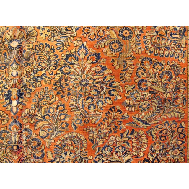 Antique Persian Sarouk Oriental Rug, in Room size, with Central Medallion For Sale - Image 4 of 7