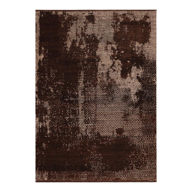 Nazmiyal Collection Brown Modern Transitional Rug For Sale