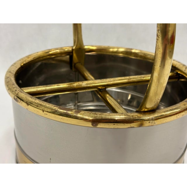 Gold Brass and Steel Bottles Basket from Gilde Handwerk, 1970s For Sale - Image 8 of 13