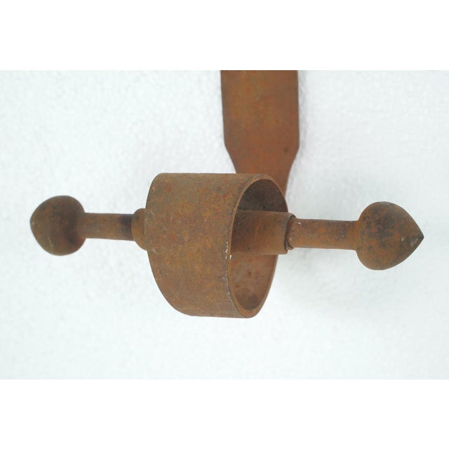 Pair of Gothic Wrought Iron Grand Entry Double Door Pulls For Sale - Image 11 of 11
