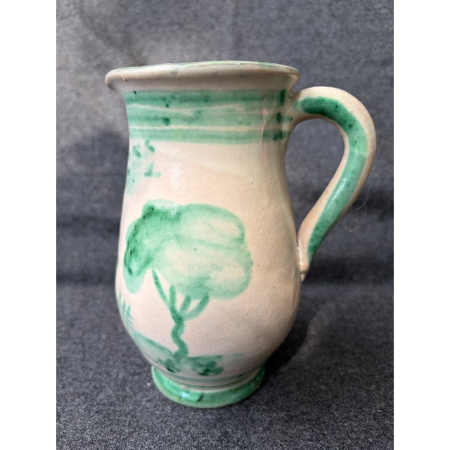 Vintage Painted Italian Folk Art Stoneware Pitcher Jug For Sale - Image 13 of 15