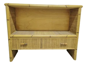 Chest of Drawers in Bamboo and Woven Wicker, Italy, 1960s-1970s