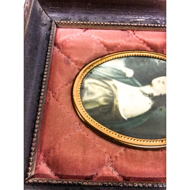 Wood Antique Victorian Framed Woman Portrait For Sale - Image 7 of 10