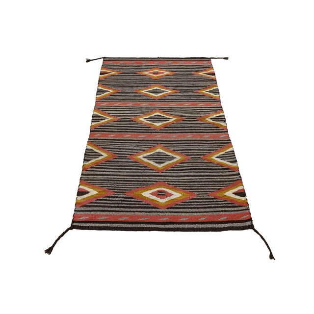 2020s Contemporary Southwest Navajo-Style Wool Rug With Geometric Diamond Motifs For Sale - Image 5 of 8