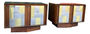 Lane Brutalist Paul Evans Style Nightstand Pair