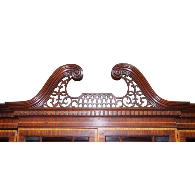 Large Georgian Style Mahogany Breakfront Bookcase For Sale - Image 11 of 18