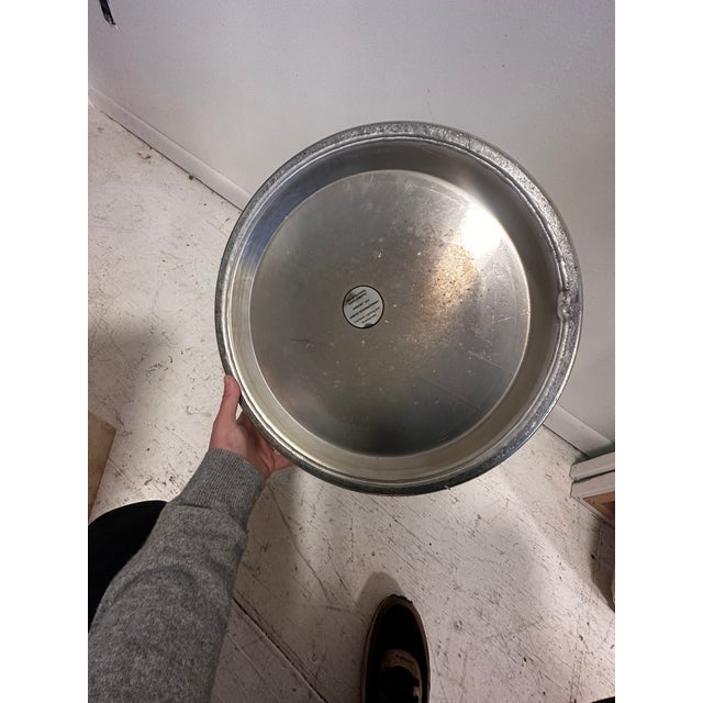 Paul Mayen Large Paul Mayen for Habitat Architectural Supplements Gold Finish Drum Planter For Sale - Image 4 of 6