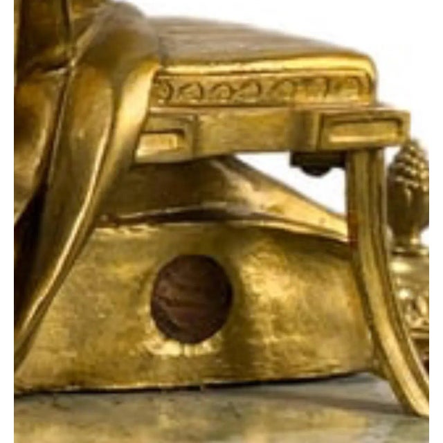Bronze Antique French Gilt Bronze & Marble Inkwell For Sale - Image 8 of 8