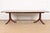 English Baker Furniture Style Georgian Banded Mahogany Double Pedestal Extension Dining Table, Newly Refinished For Sale - Image 3 of 12