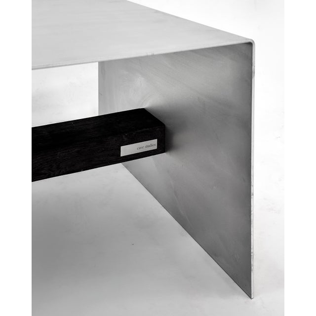 Matte Aluminum Designer Coffetable - Hand Sanded and Waxed. Collectible Design Made in Germany. Width: 100cm Height: 30cm...