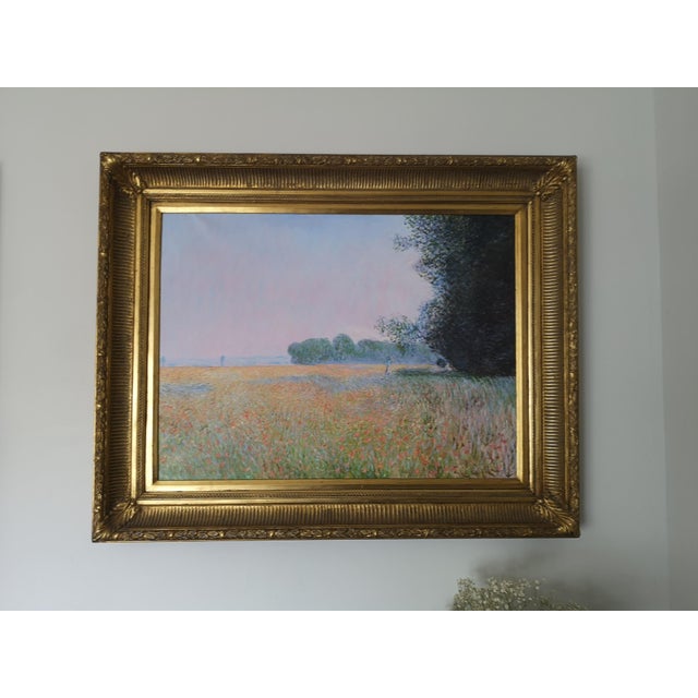 1950s French Artist, Impressionist Landscape with Red Poppies, 1950s, Oil Painting, Framed For Sale - Image 5 of 8