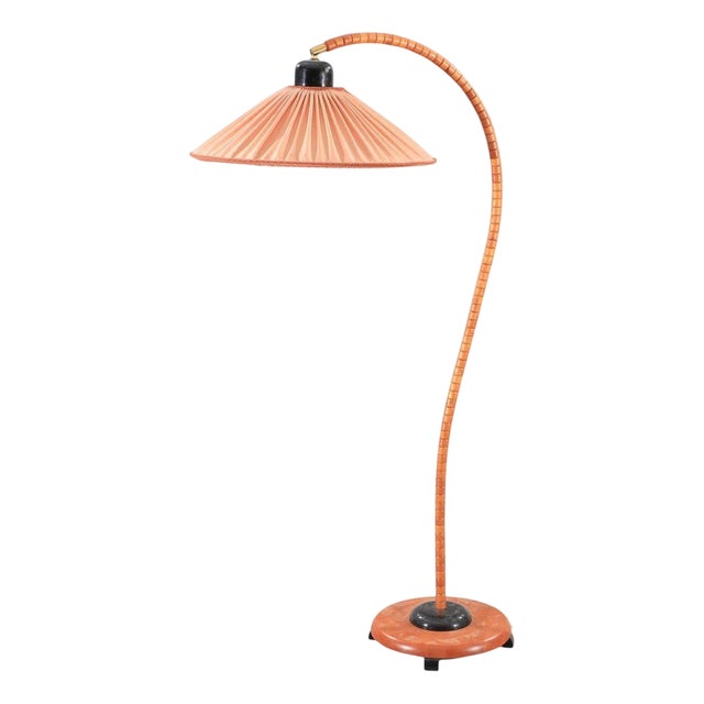 Adjustable Gooseneck Floor Lamp with Pink Shade from Markslöjd, Sweden, 1970s For Sale