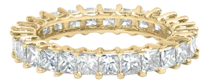 14K Yellow Gold 3.0 Cttw Shared Prong-Set Princess-cut Diamond Eternity Band Ring (H-I Color, SI1-SI2 Clarity) - Ring Size 7