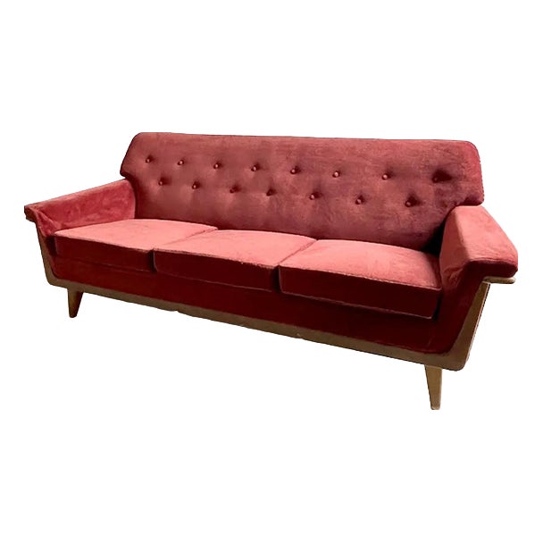 Mid-Century Modern Swedish Velvet 3-Seater Sofa, 1950s-1960s For Sale