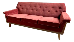 Mid-Century Modern Swedish Velvet 3-Seater Sofa, 1950s-1960s