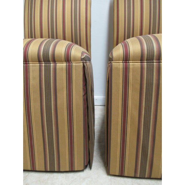 1990s Vintage Ethan Allen Skirted Dining Room Parsons Chairs a Pair