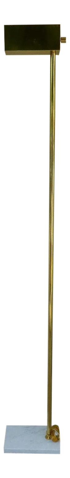 1970's Casella Brass and Carrera Marble Floor Lamp