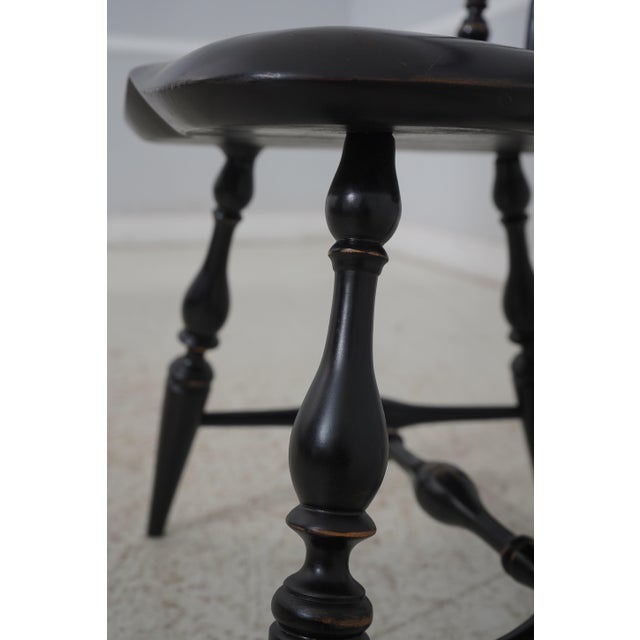 Windsor Style Fan Back Black Painted Dining Room Chair For Sale - Image 10 of 12