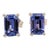 Tanzanite Earring Studs in 14K Solid White, Yellow or Rose Gold | Emerald Cut, a Pair For Sale