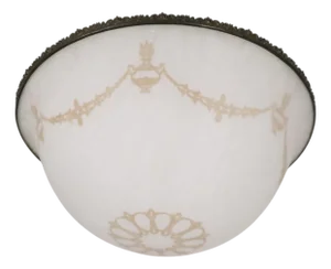 Art Deco Inverted Hanging Chandelier Bowl Lamp Shade C. 1920/30's