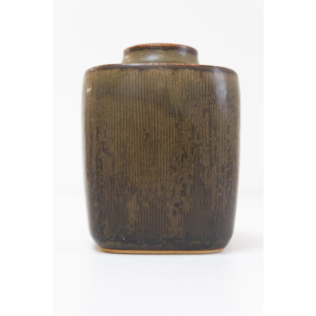 Danish Green Stoneware Vase by Valdemar Petersen for Bing & Grondahl, 1950s For Sale - Image 9 of 18