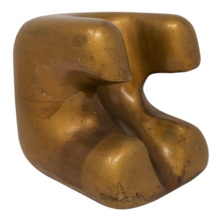 Carved Gold Wooden Sculpture or Bookend For Sale