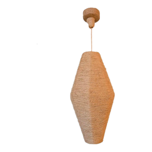 Rope Wrapped Jute Hanging Light Fixture Cocoon Large