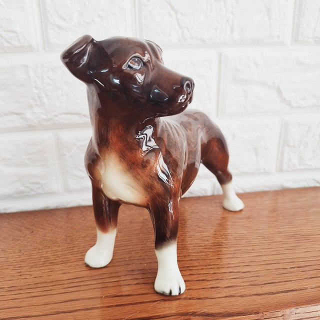 Vintage Staffordshire Bull Terrier in Porcelain For Sale - Image 6 of 12