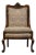 Vintage Antique Solid Mahogany Gothic Revival Jacobean Upholstered Arm Chair For Sale
