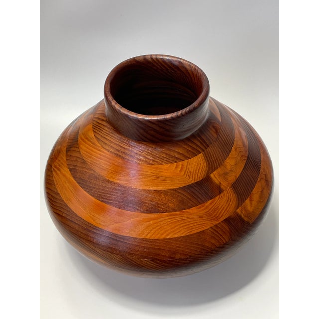 Mid Century American Woodcraft Layered Vessel For Sale - Image 4 of 8