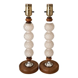 Vintage Mid-Century Hobnail Table Lamps, Pair For Sale
