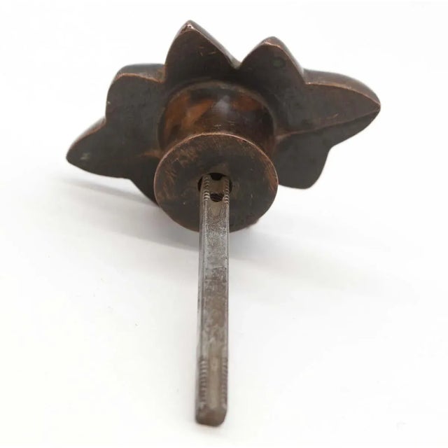 Traditional Late 20th Century Vintage Copper Finish Brass Door Knob & Backplate Set For Sale - Image 3 of 7