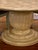 Beautiful craftsmanship, medium finish and carved pedestal with a crackle finish. Top is easy to remove from base for...