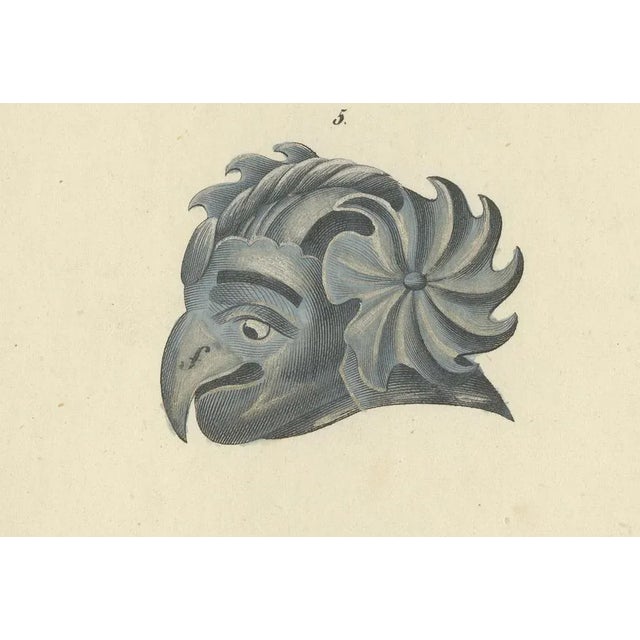 Mid 19th Century Medieval and Renaissance Helmets, 1842, Lithograph For Sale - Image 5 of 7