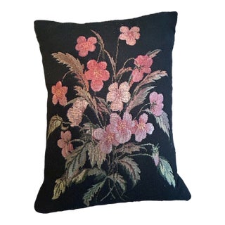 Vintage French Tapestey Floral Pillow For Sale