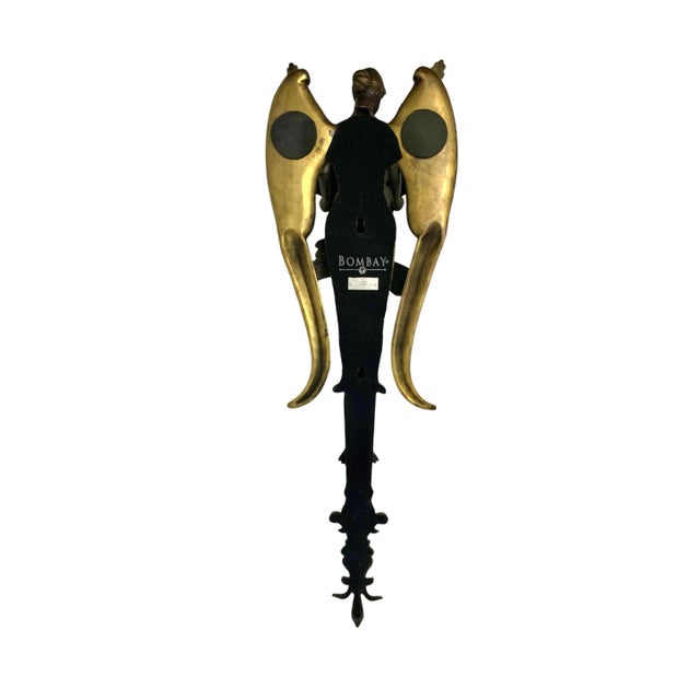 Metal Bombay Company "Gloria" Harvest Goddess Angel Figurine, Metal Wall Mount For Sale - Image 7 of 8