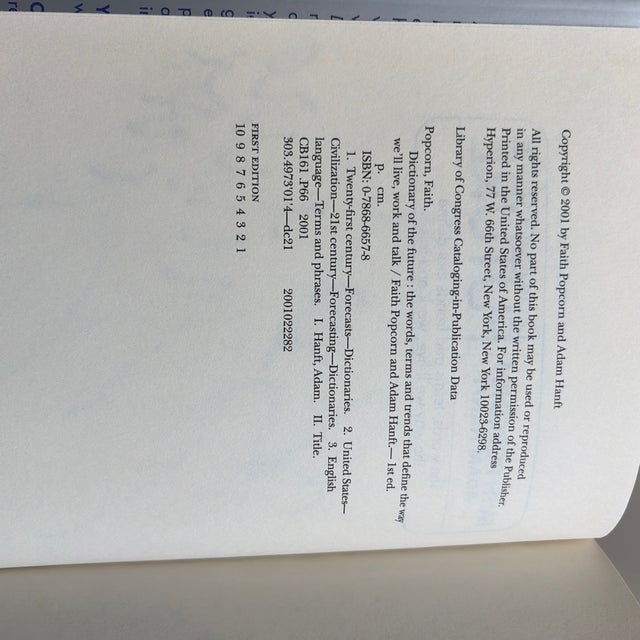 Contemporary Signed First Edition “Dictionary of the Future” by Faith Popcorn (2001) For Sale - Image 3 of 11