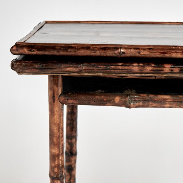 Antique English Bamboo and Lacquer Foldout Table or Stand For Sale - Image 11 of 12