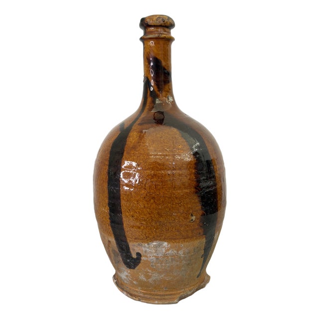 Large Antique Striped Bottle For Sale