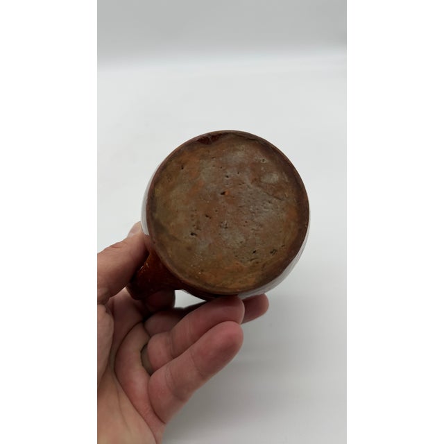 Mid 19th Century A Very Nice Antique Folk Art Pennsylvania Redware Mug, Circa 1850s' For Sale - Image 5 of 18