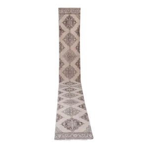 1960s Vintage Turkish Oushak Extra Long and Wide Runner - Stair Tread 2'9'' X 24'6''