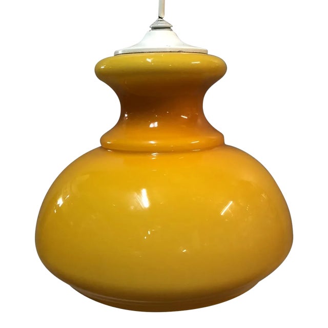 Opaline Orange Ceiling Lamp, 1970s For Sale