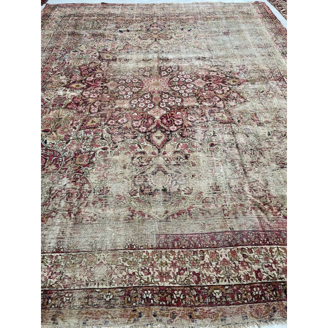 Antique Persian Kermanshah Moss, Sage & Olive Rug, 11 x 13 For Sale - Image 9 of 12