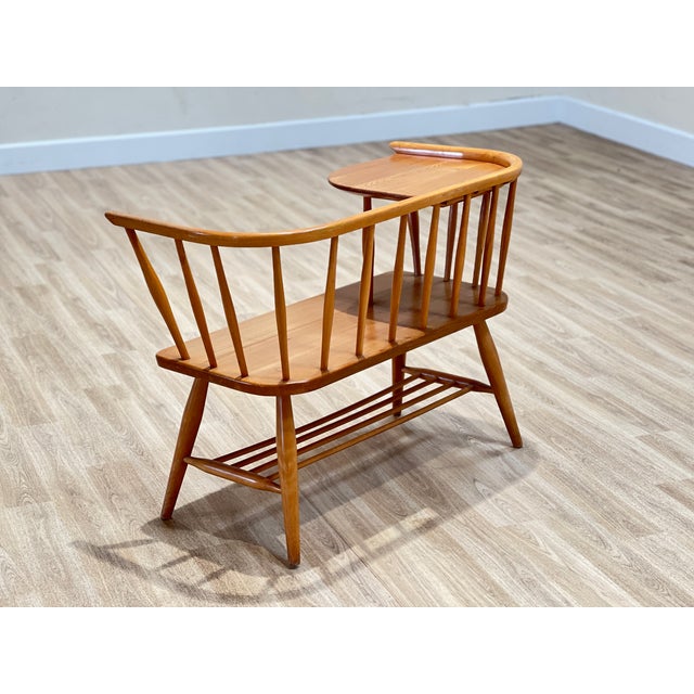 Mid-Century Modern Telephone Seat attributed to Lucian Ercolani for Ercol, England, 1960s For Sale - Image 3 of 10